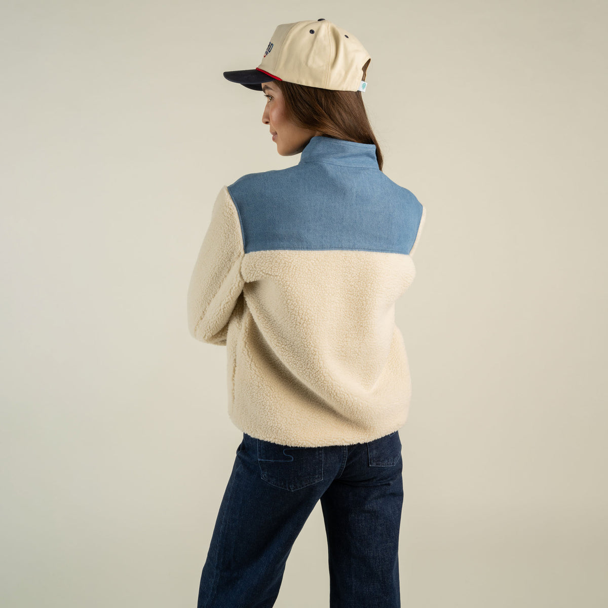 Women's Bariloche Fleece Pullover - Blue/Cream