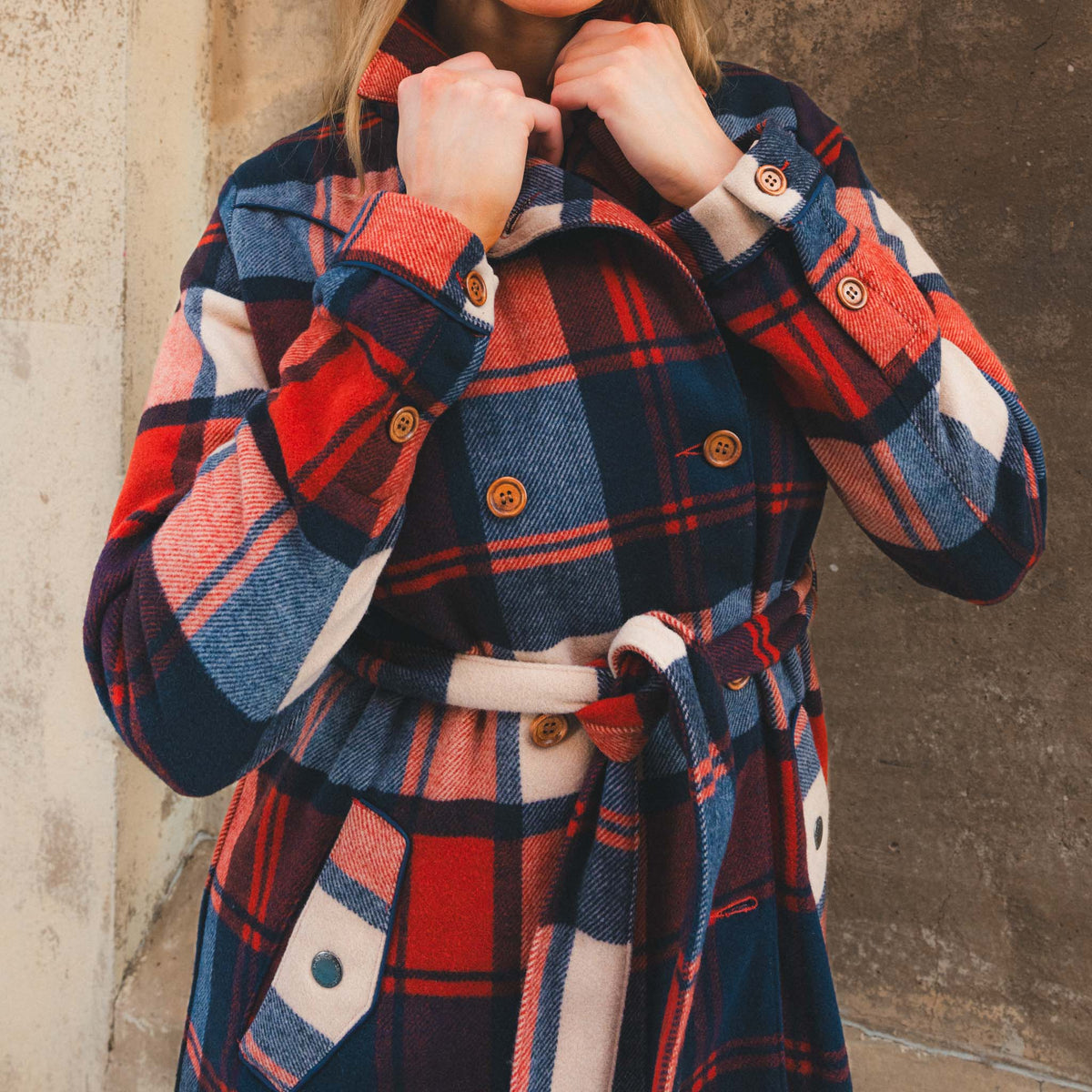 Alma Trench Coat - Plaid
