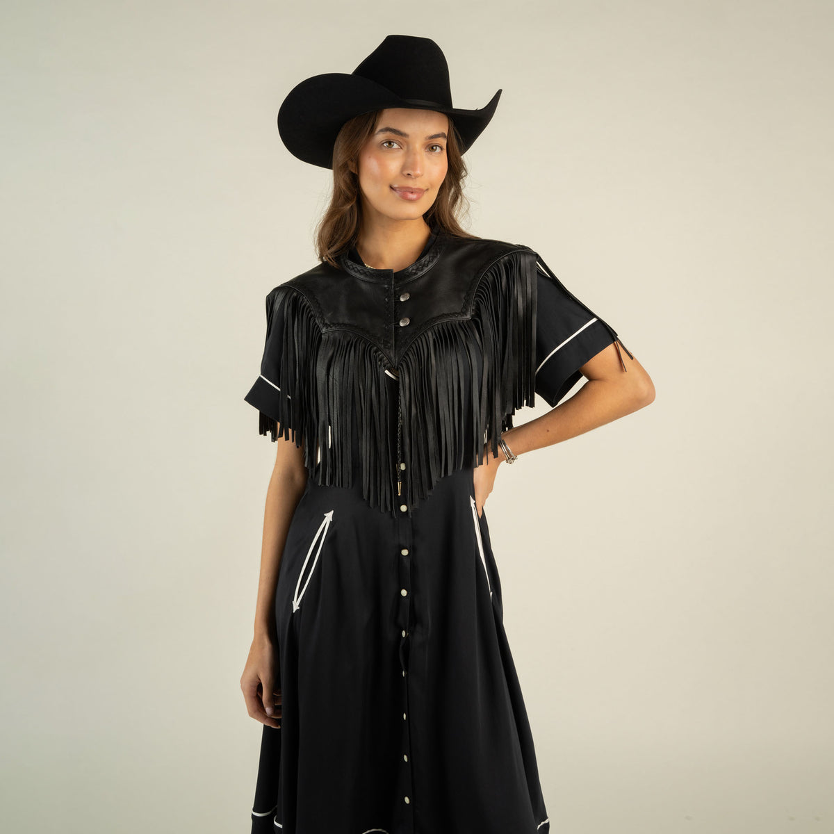 Lillie Fringe Collar - Black