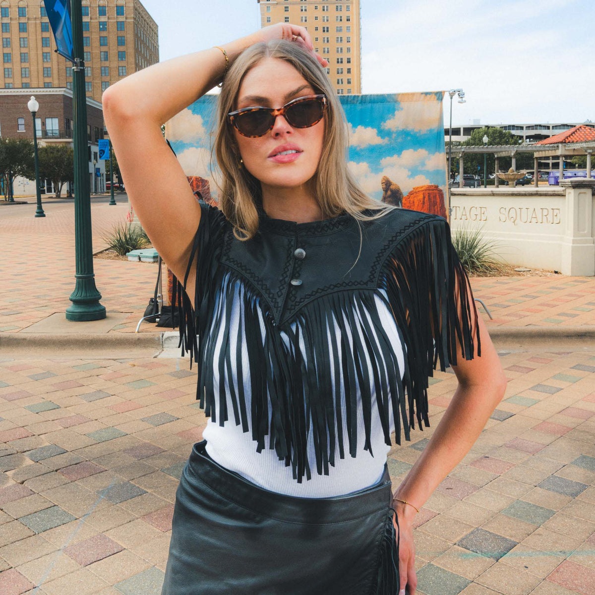 Lillie Fringe Collar - Black