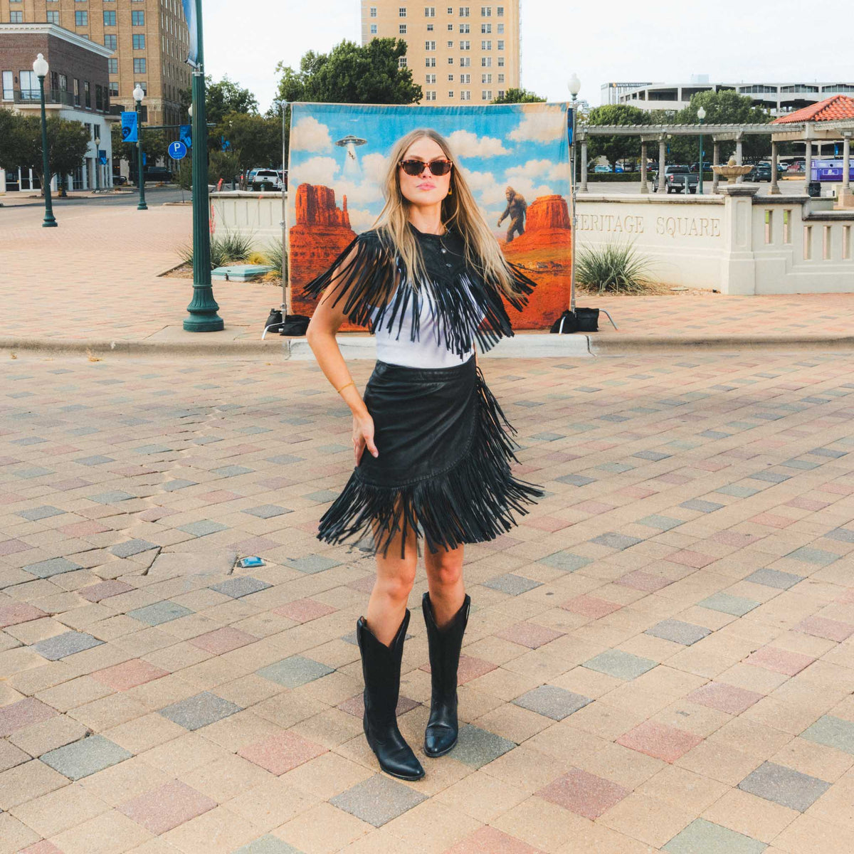 Lillie Fringe Collar - Black
