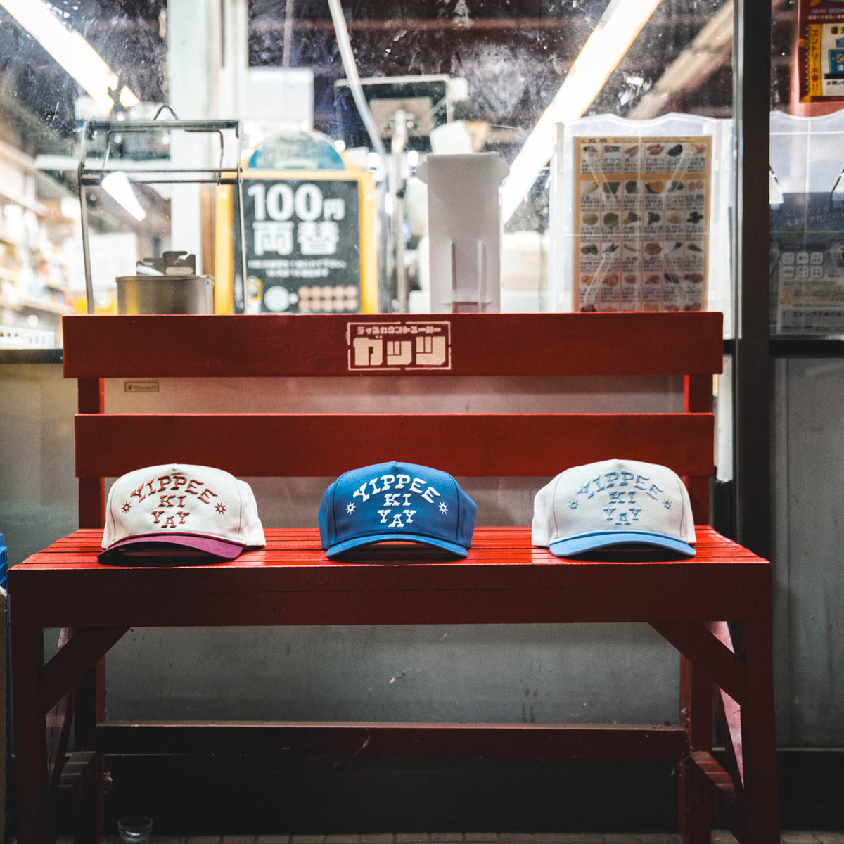 Yippee Ki Yay Hat - Cream/Light Blue