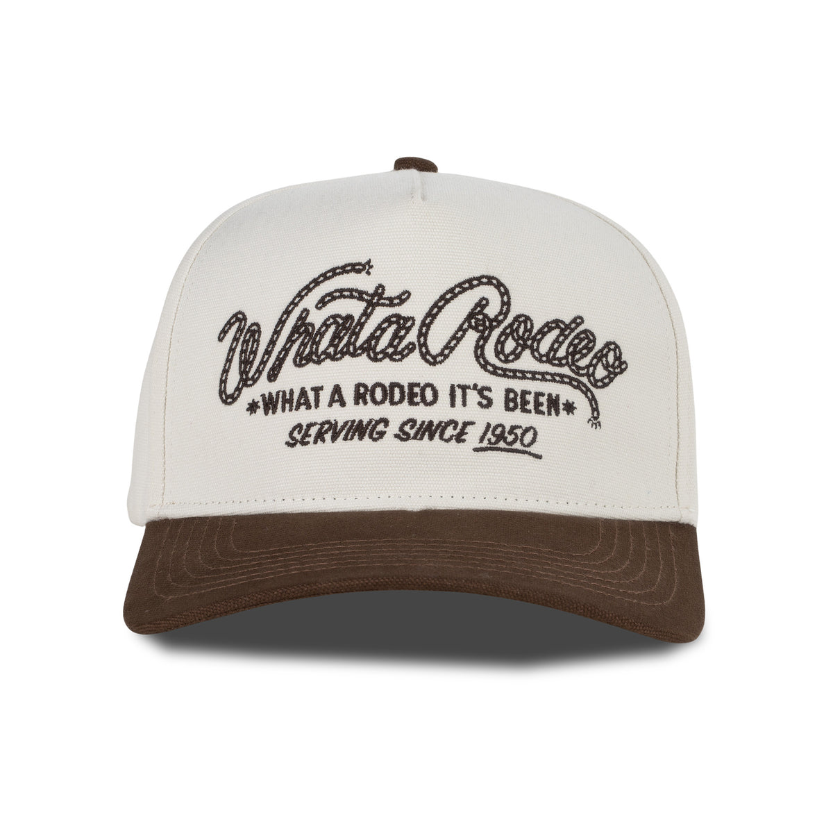 WhataRodeo Hat - White/Brown