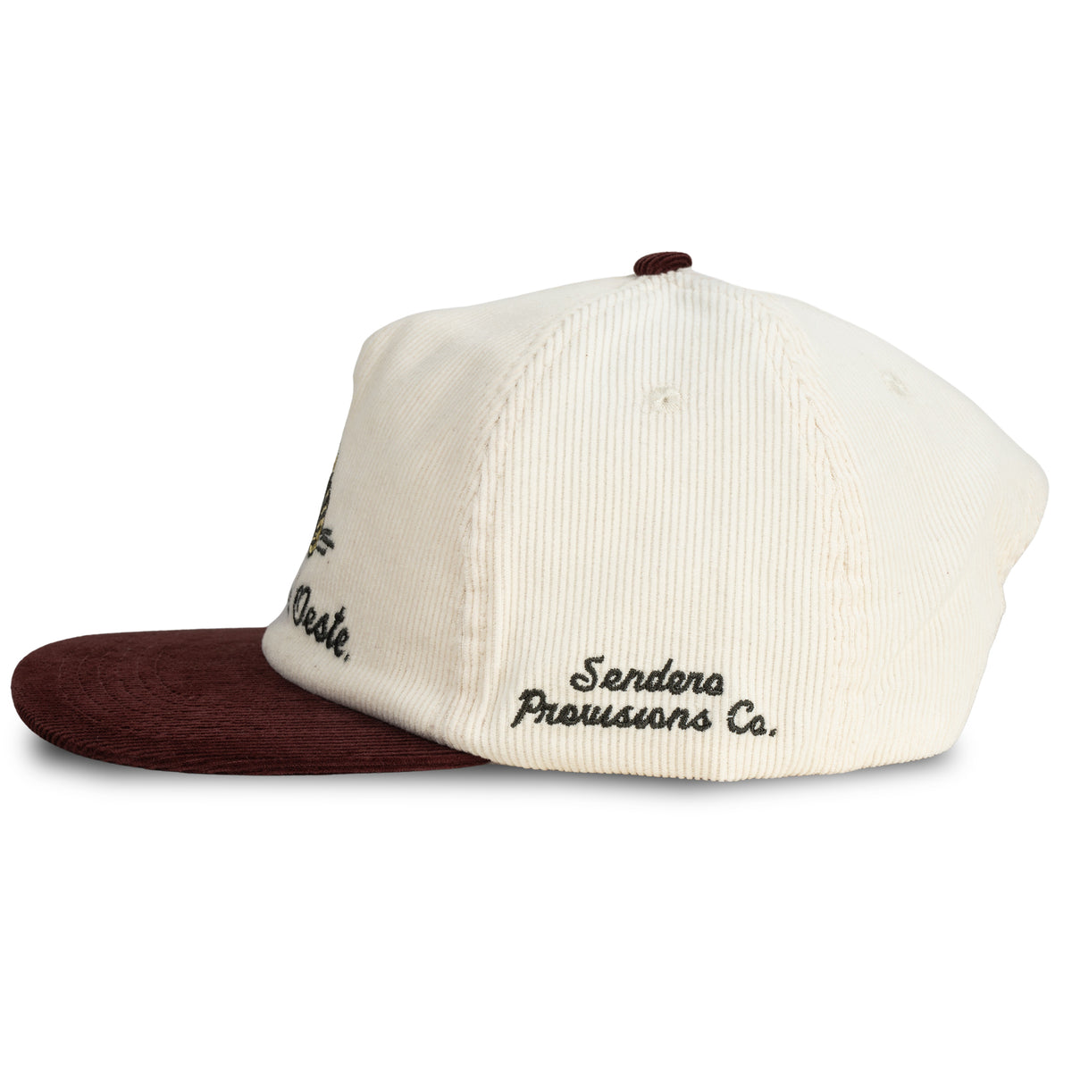 Del Oeste Hat - Cream/Maroon