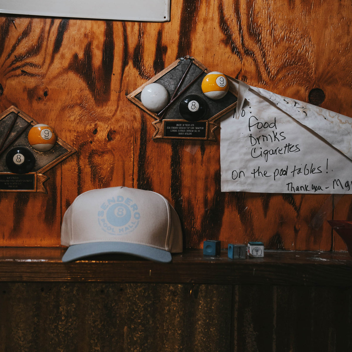 Eightball Hat - Cream/Blue