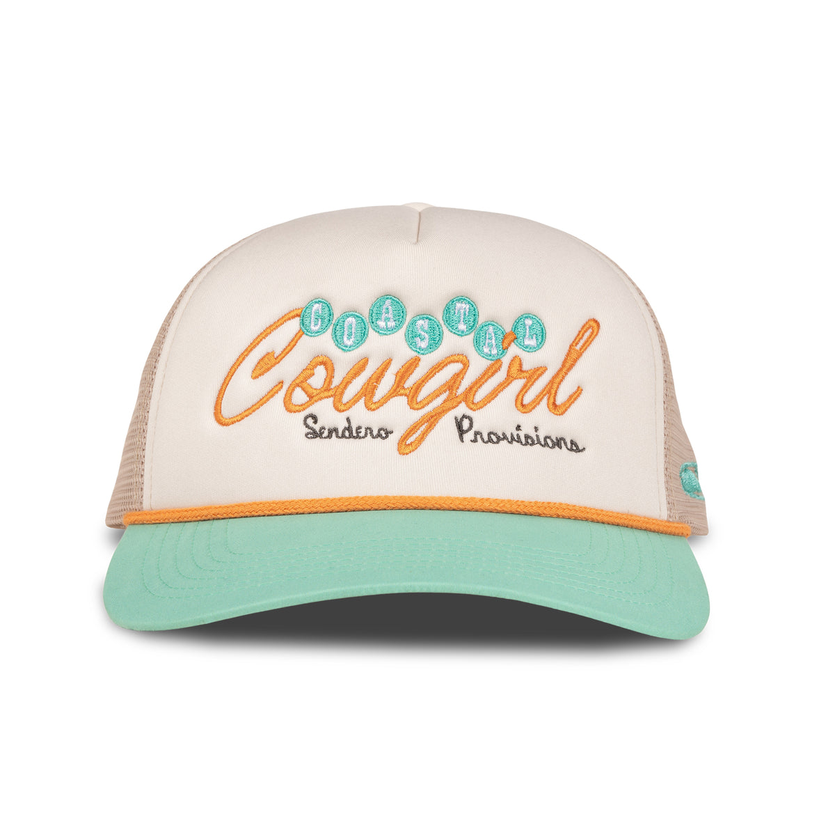 Coastal Cowgirl Hat - Cream/Teal