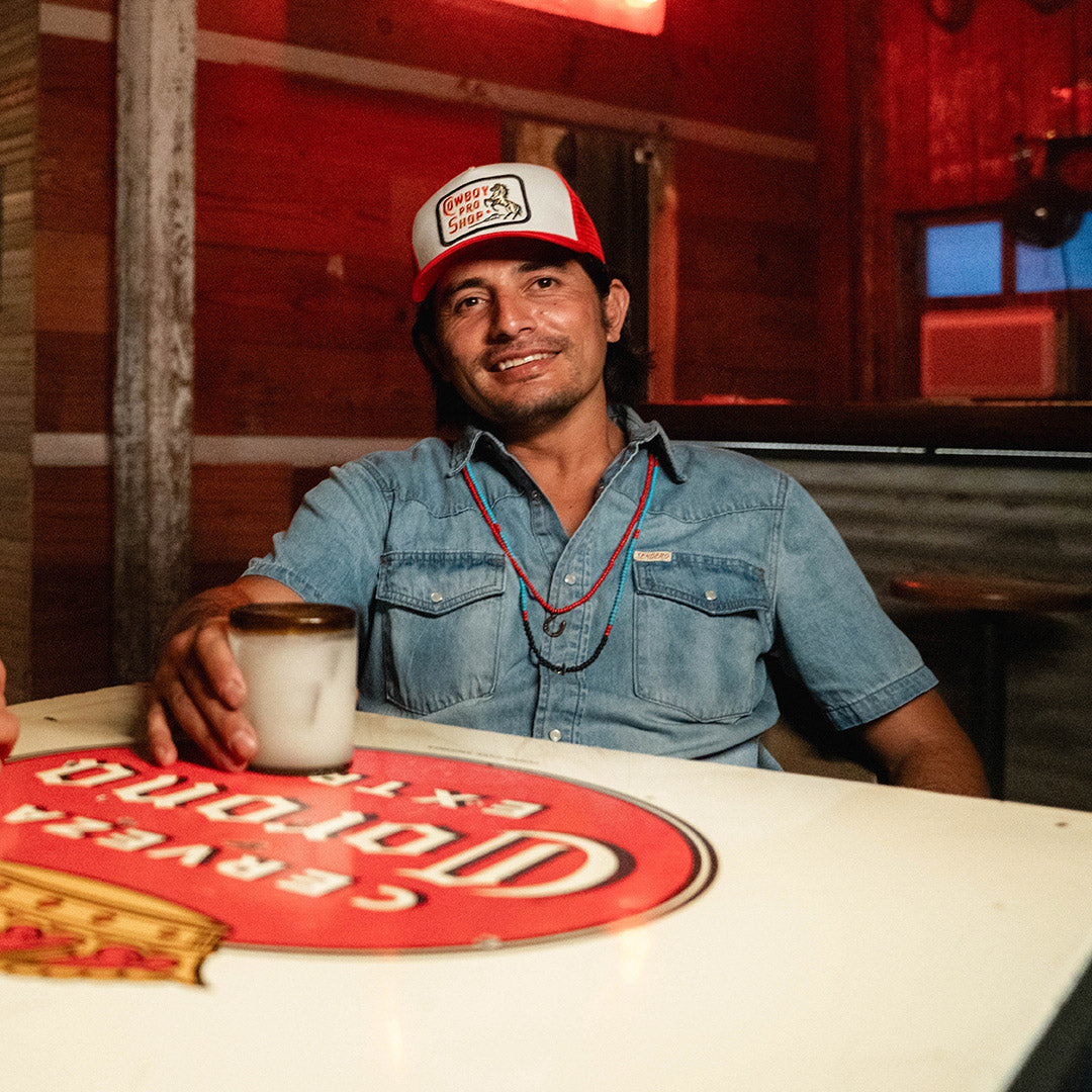Cowboy Pro Shop Hat - White/Red