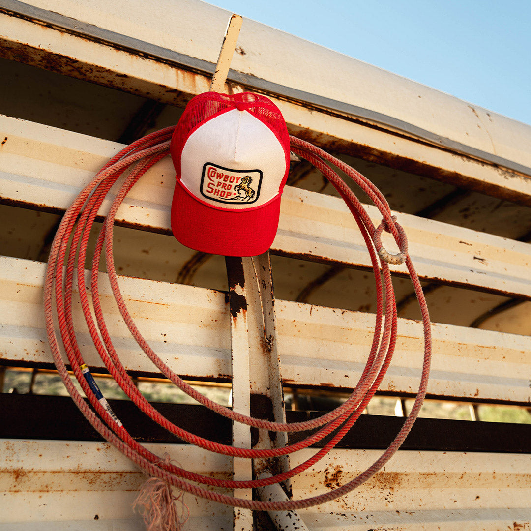 Cowboy Pro Shop Hat - White/Red