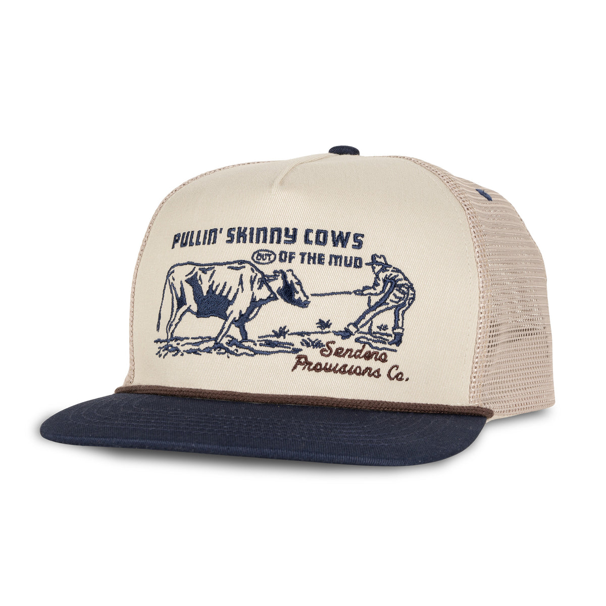 Skinny Cows Hat - Cream/Navy