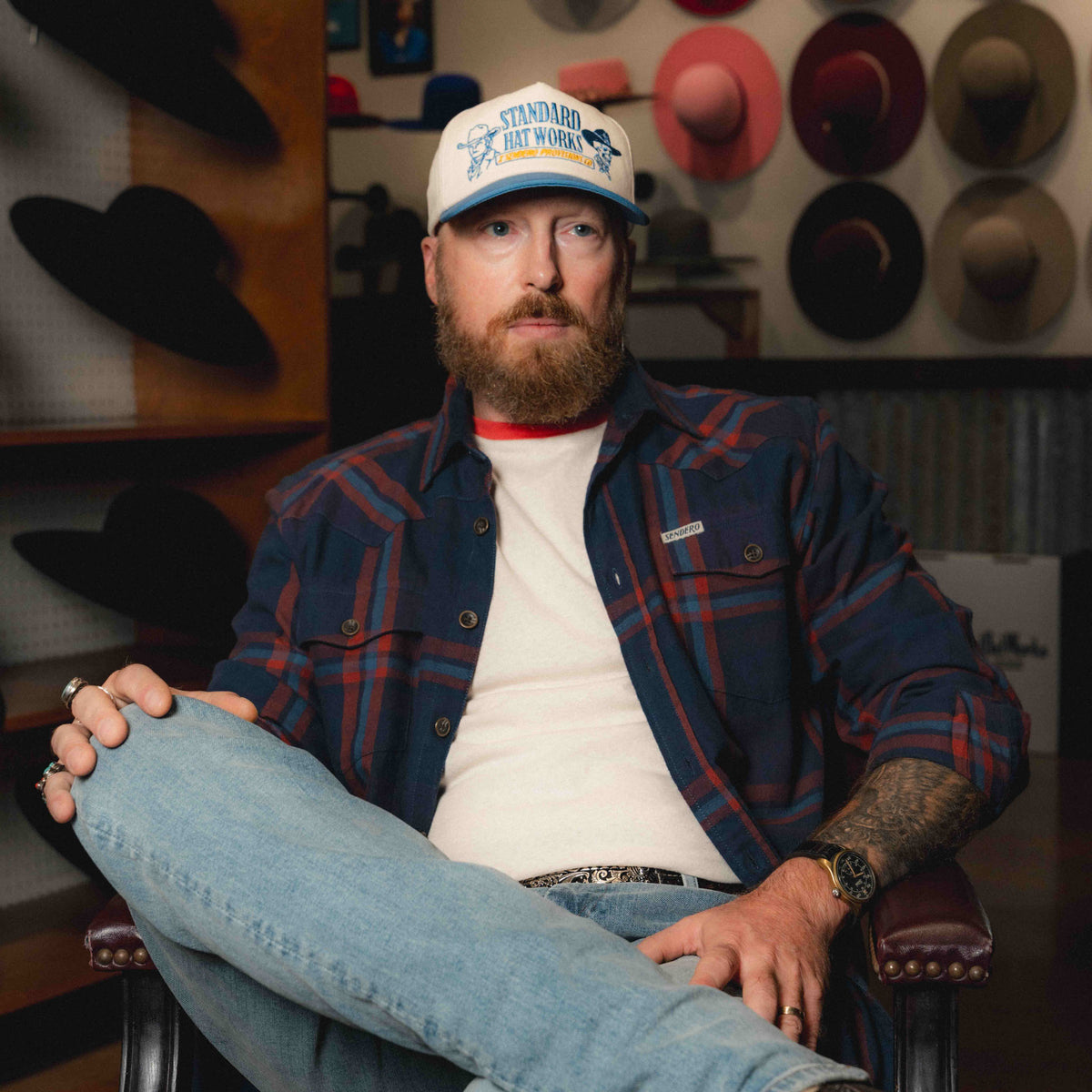 Legends and Outlaws Hat - Cream/Blue