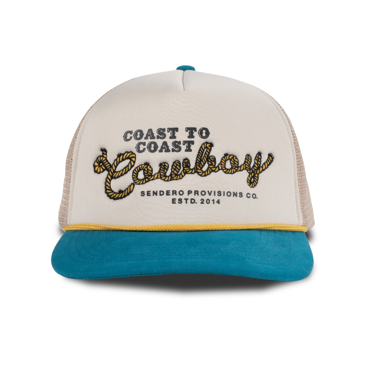 Coast To Cowboy Hat - Cream/Teal