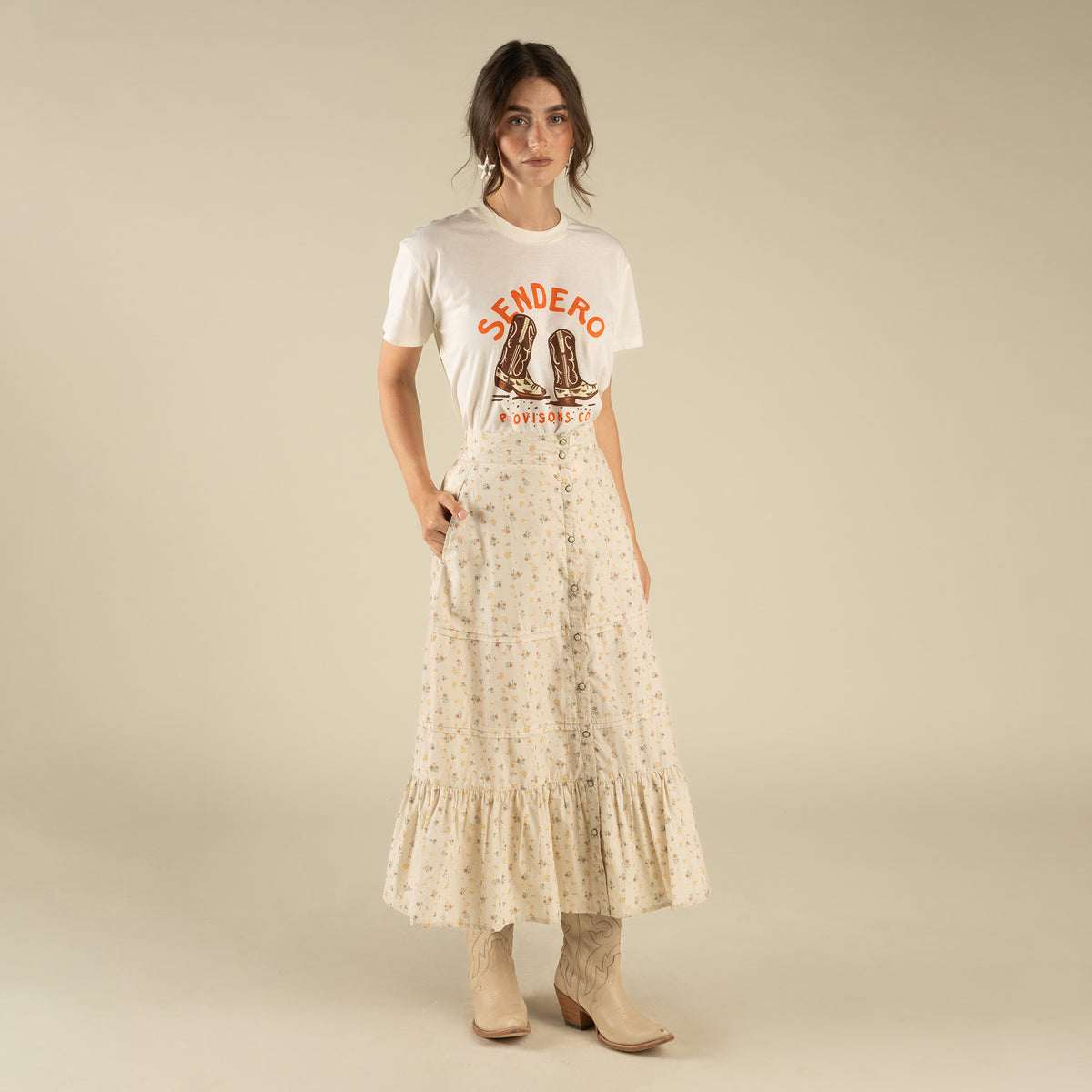 Prairie Skirt - Dustbloom - Antique White