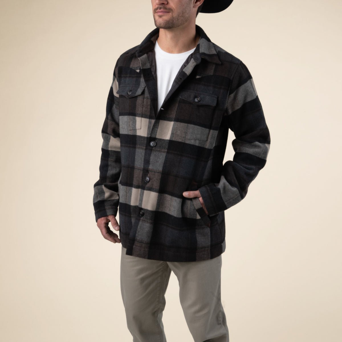 Austin Jacket - Brown/Blue Plaid