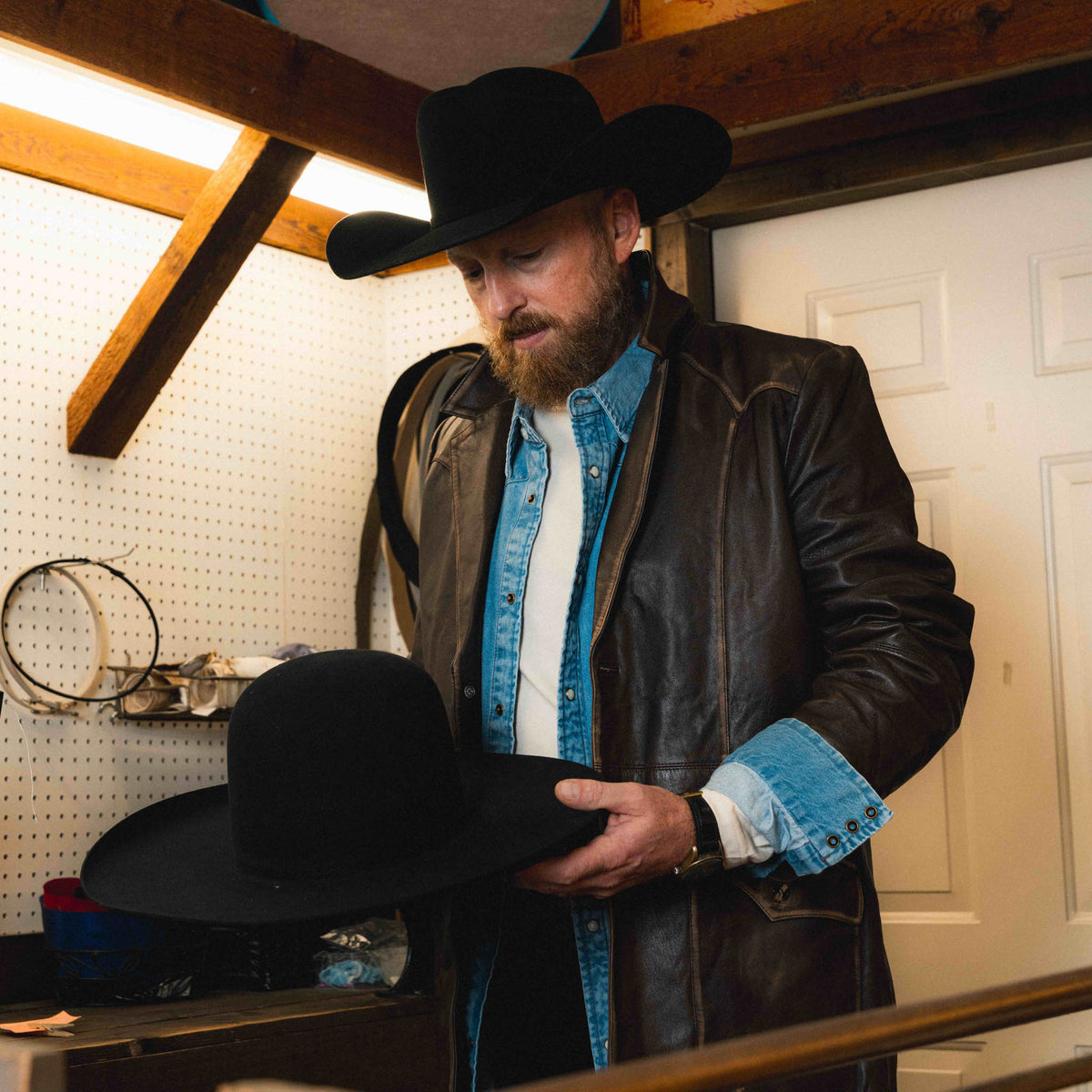 David Allan Leather Blazer - Distressed Cognac