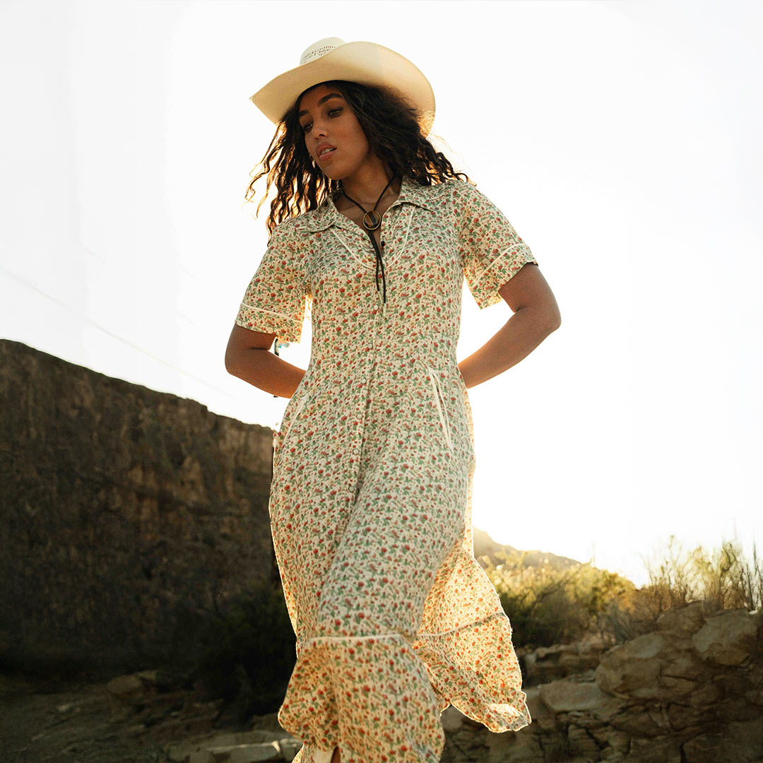 La Dahlia Dress - Desert Rose Cream
