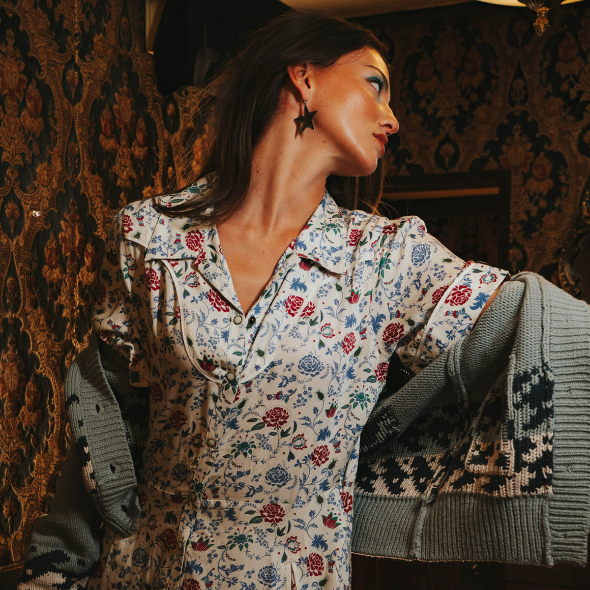 La Dahlia Dress - White Floral