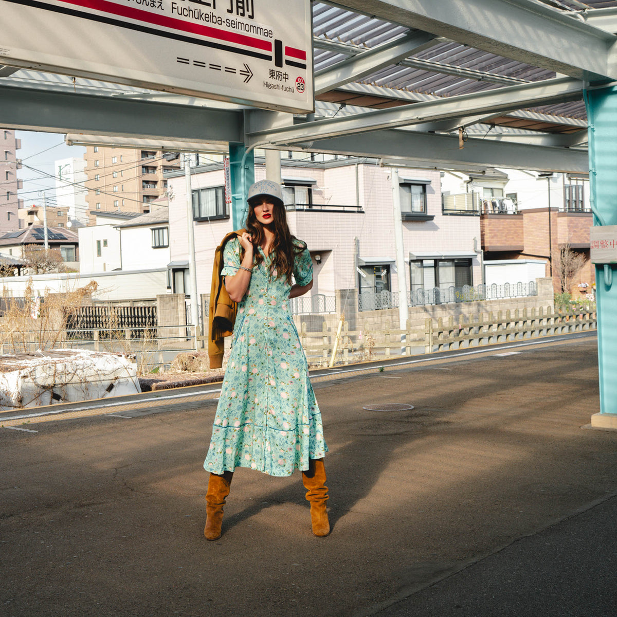 La Dahlia Dress - Mint Floral