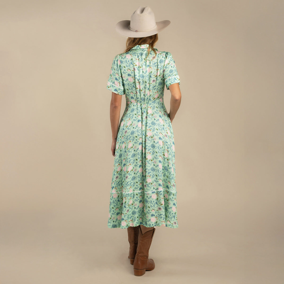 La Dahlia Dress - Mint Floral