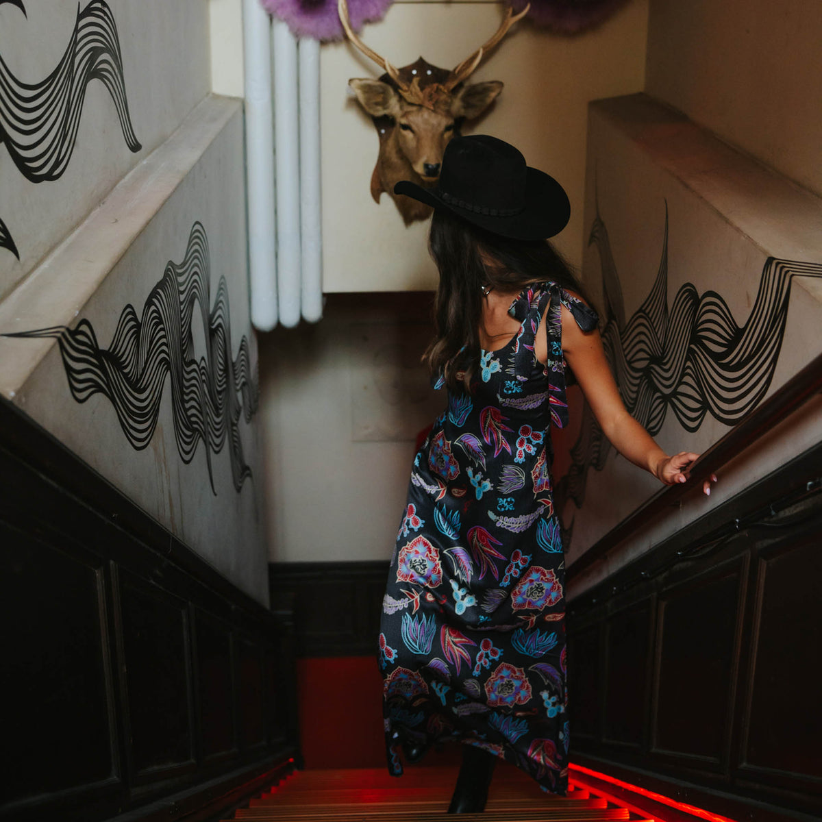 Camellia Tie Dress - Electric Desert