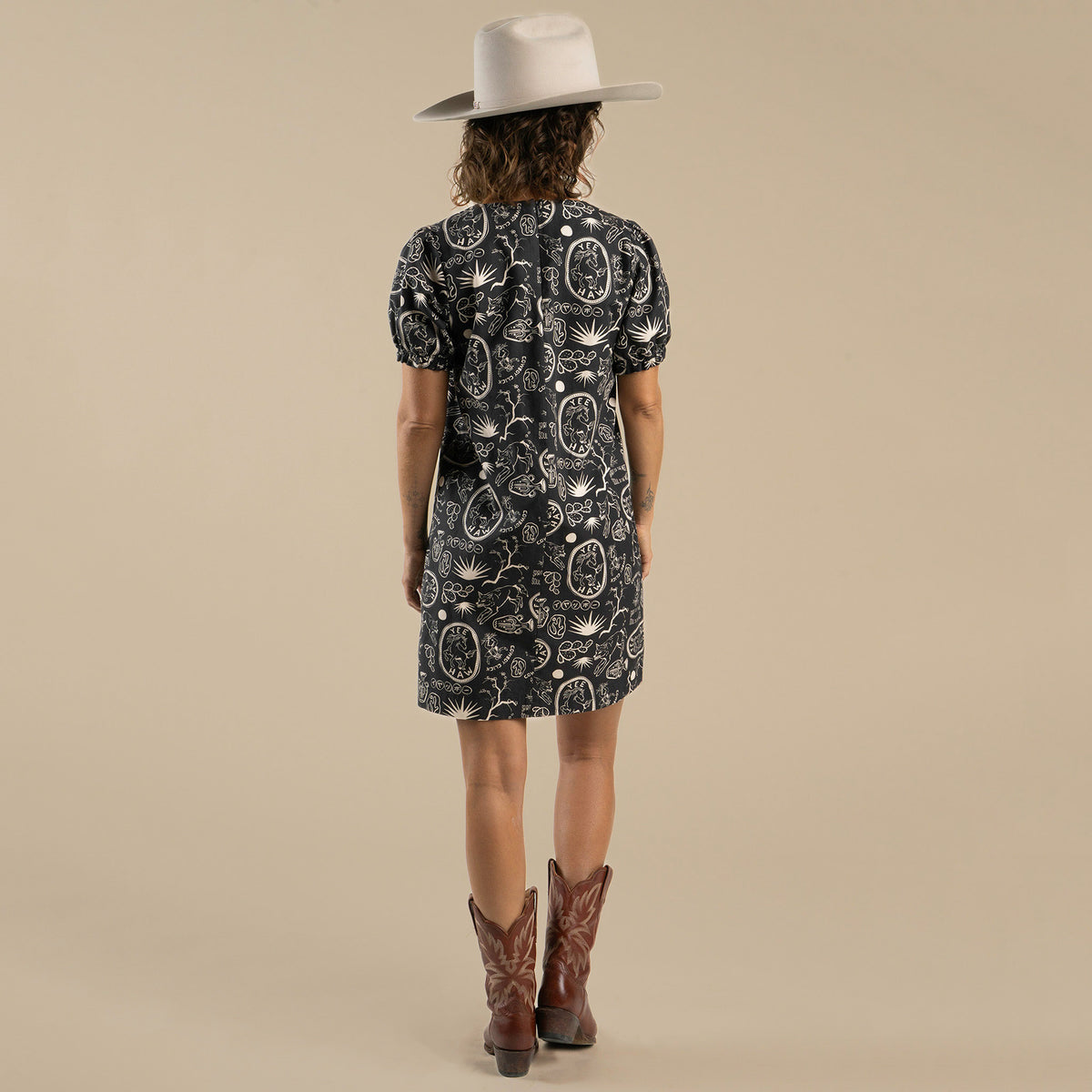 Gabriela Shift Dress - Haw Yee Print - Charcoal