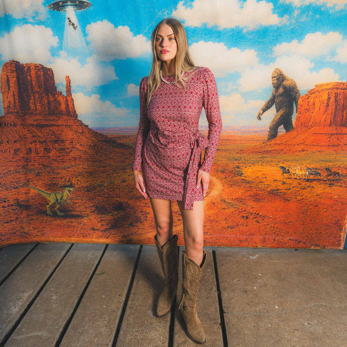 Charlie Dress - Arroyo Chevron