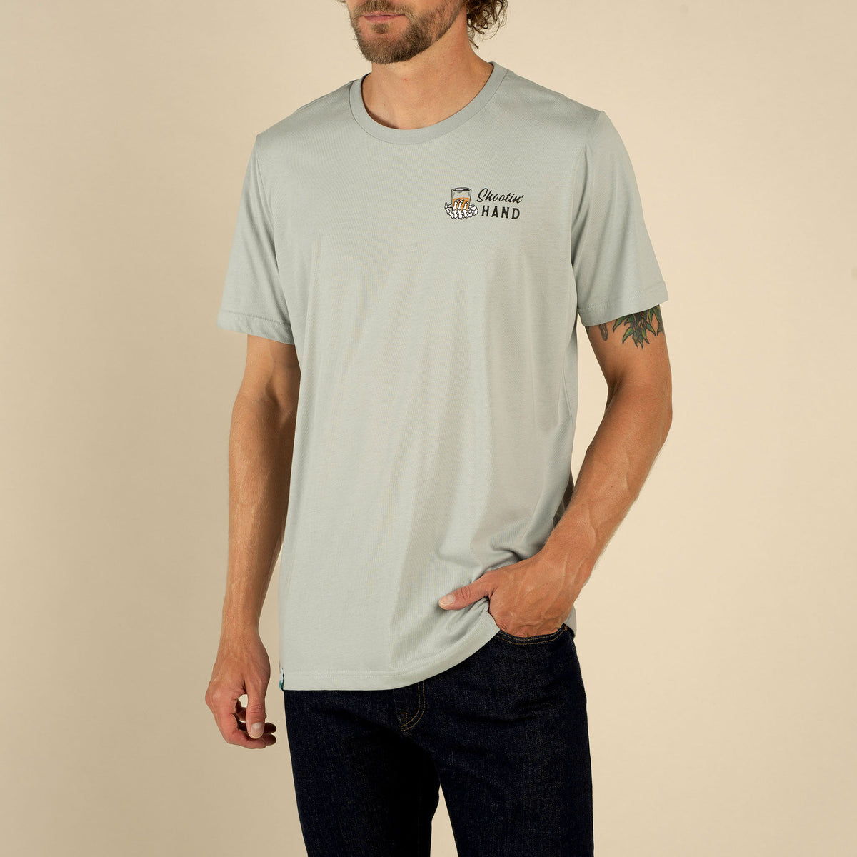 Shootin' Hand T-Shirt - Big Sky Blue