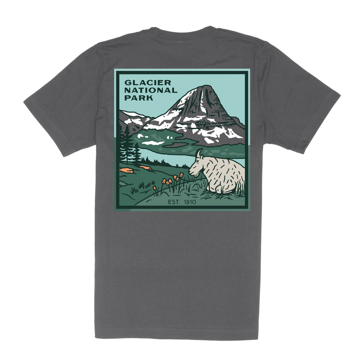 Glacier National Park T-Shirt - Charcoal