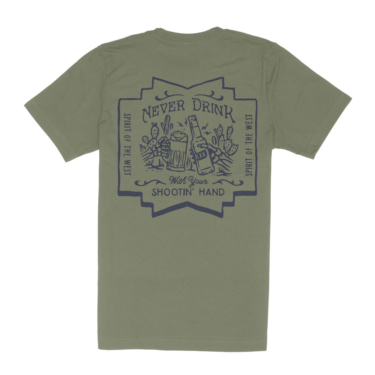 Shootin' Hand Salud T-Shirt - Sage