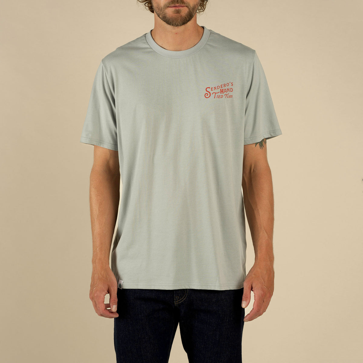 Hand Tied Flies T-Shirt - Big Sky Blue