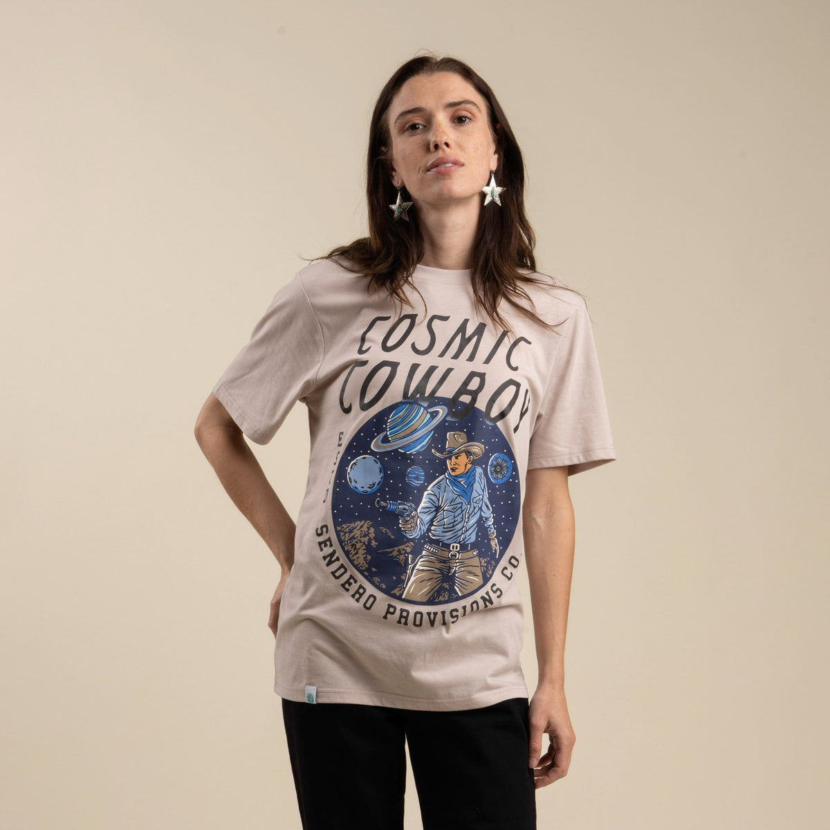 Cosmic Cowboy T-Shirt - Sand