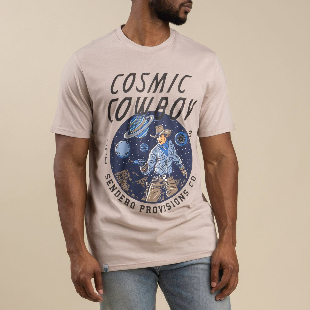 Cosmic Cowboy T-Shirt - Sand