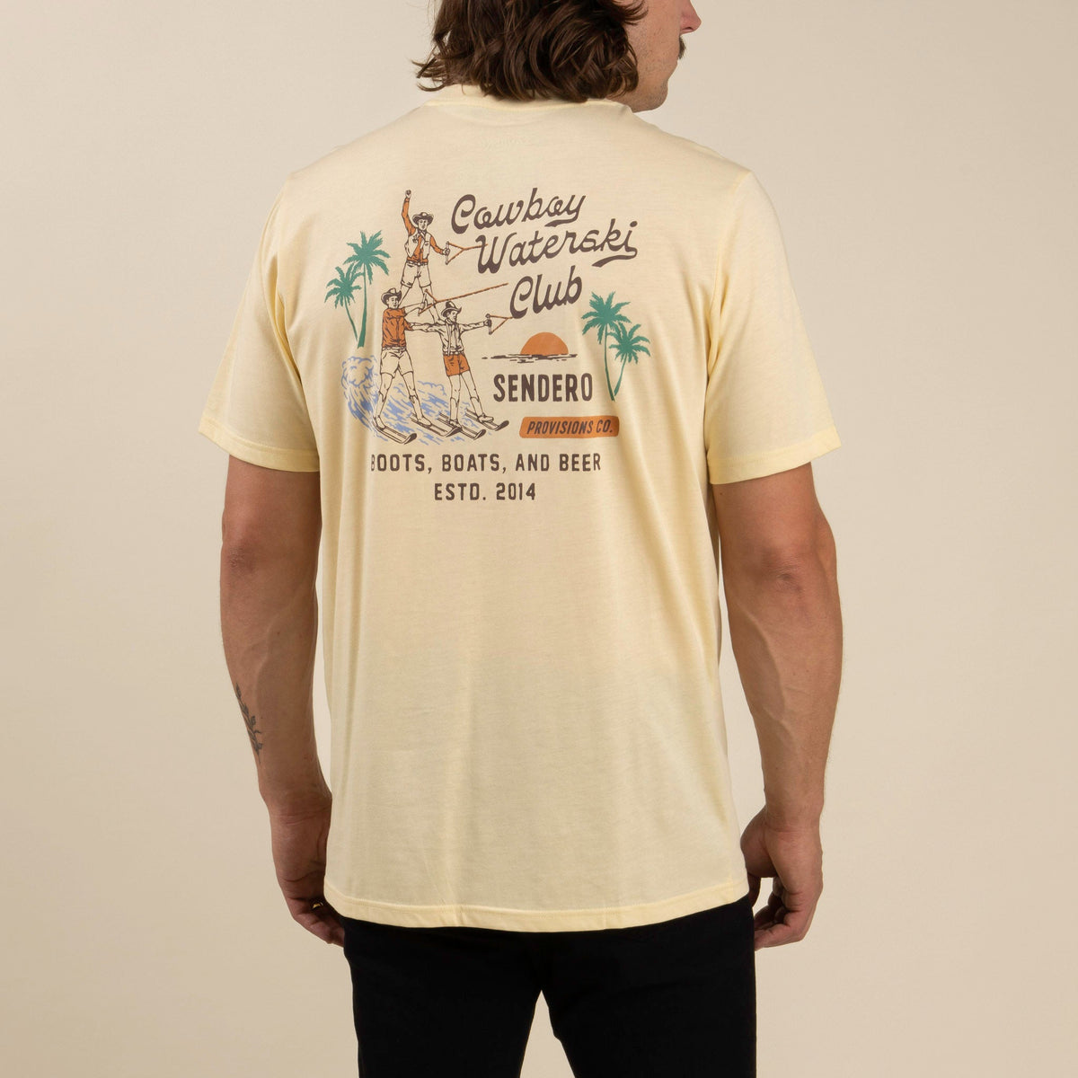 Cowboy Waterski Club T-Shirt - Cream