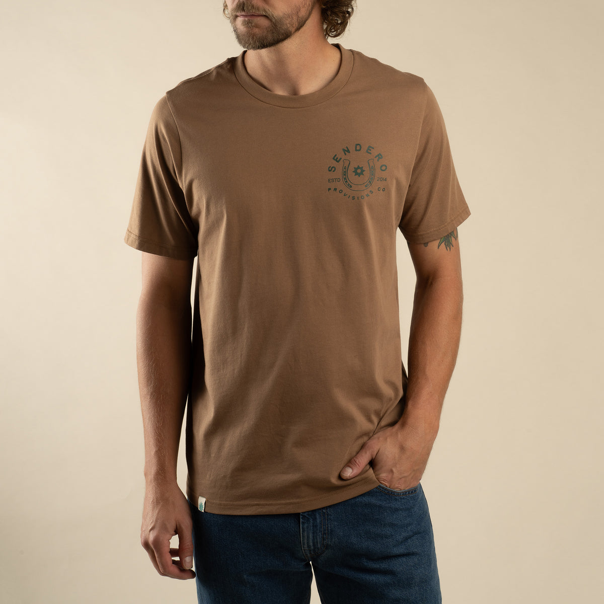 No Luck T-Shirt - Light Brown