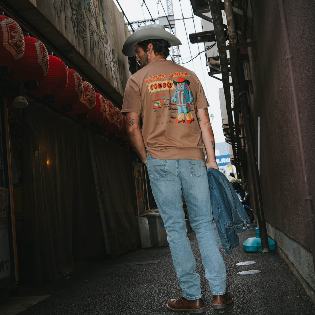 Danger Cowboy T-Shirt - Light Brown