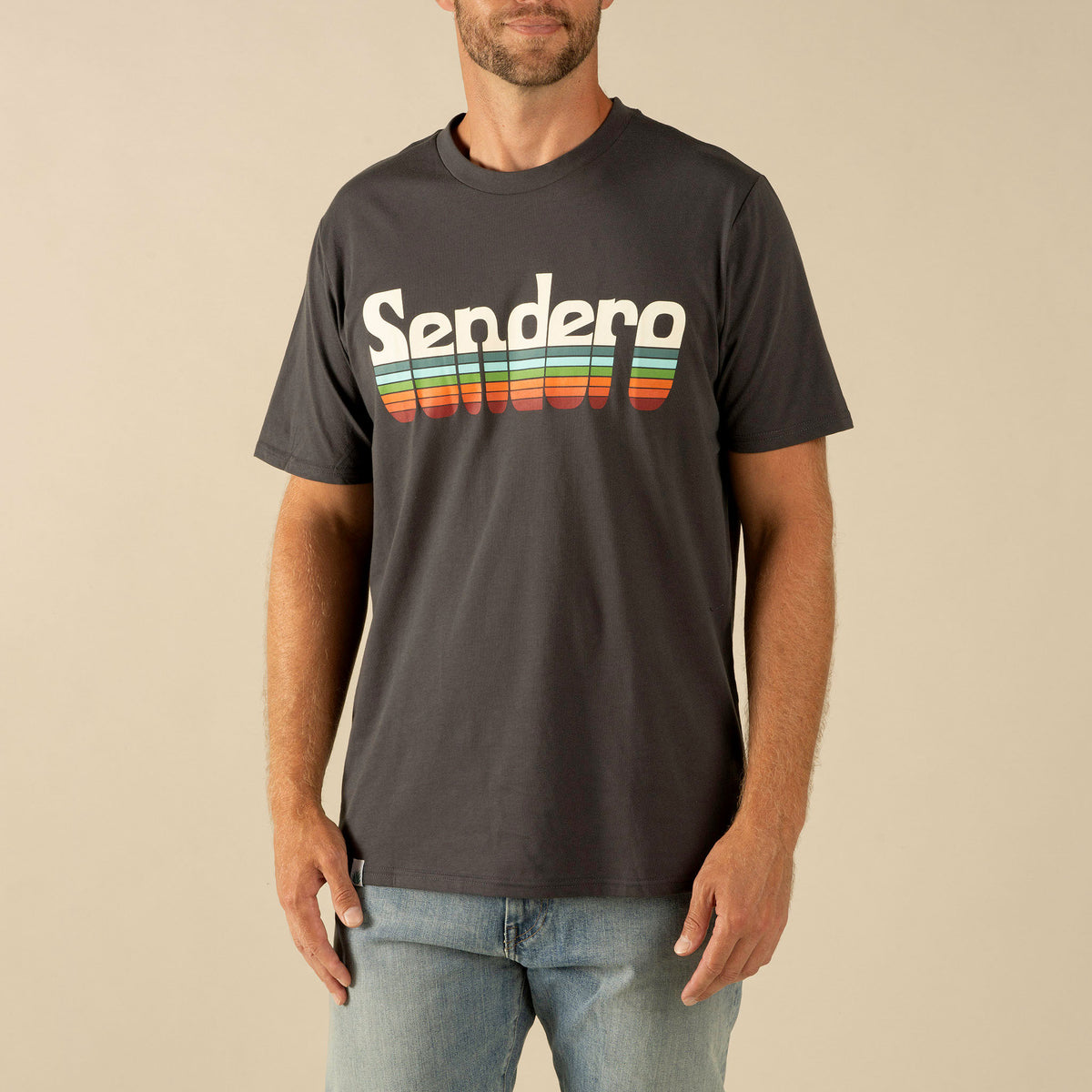 Retro Logo T-Shirt - Vintage Black/Spectrum