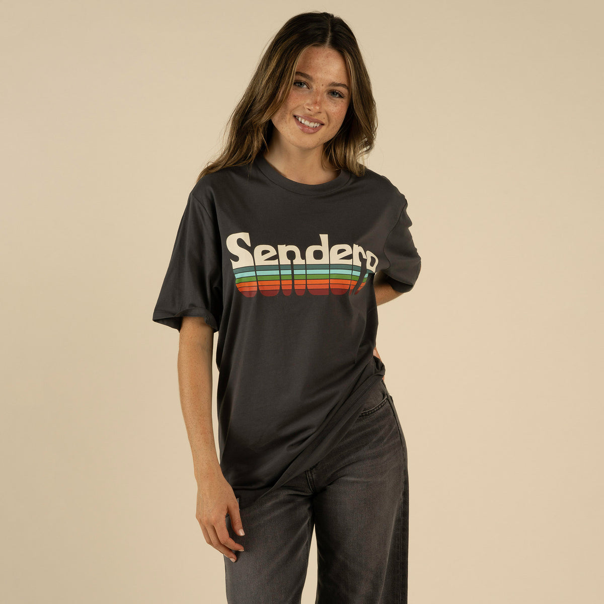 Retro Logo T-Shirt - Vintage Black/Spectrum