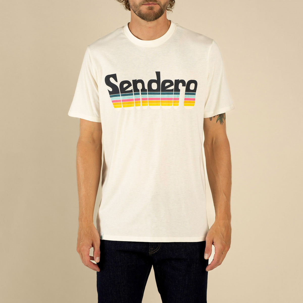 Retro Logo T-Shirt - Vintage White/Spectrum