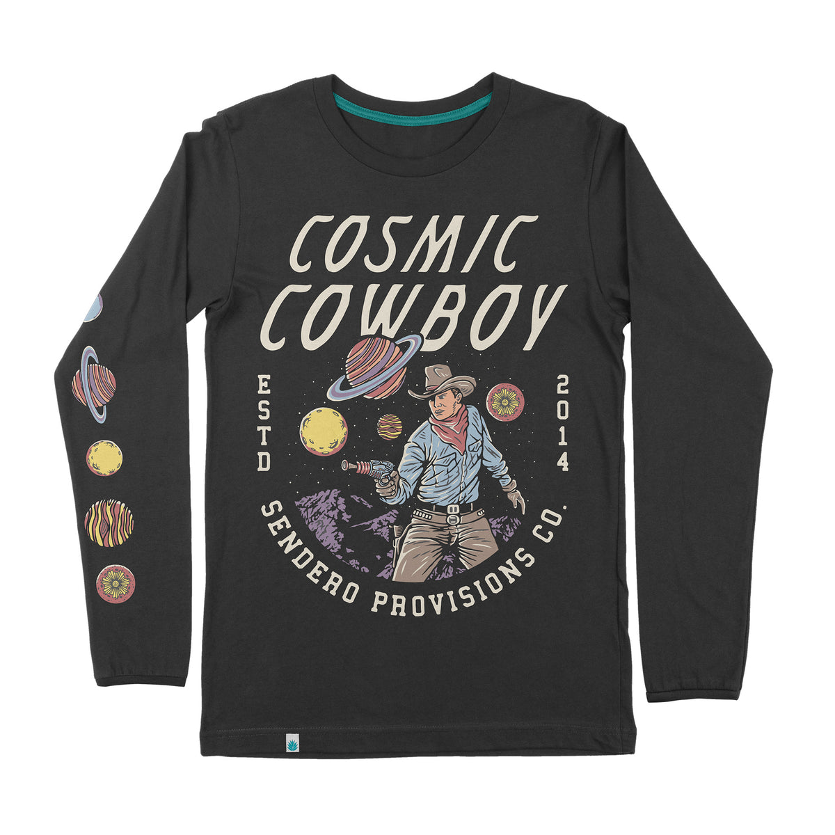 Cosmic Cowboy Long Sleeve T-Shirt - Vintage Black