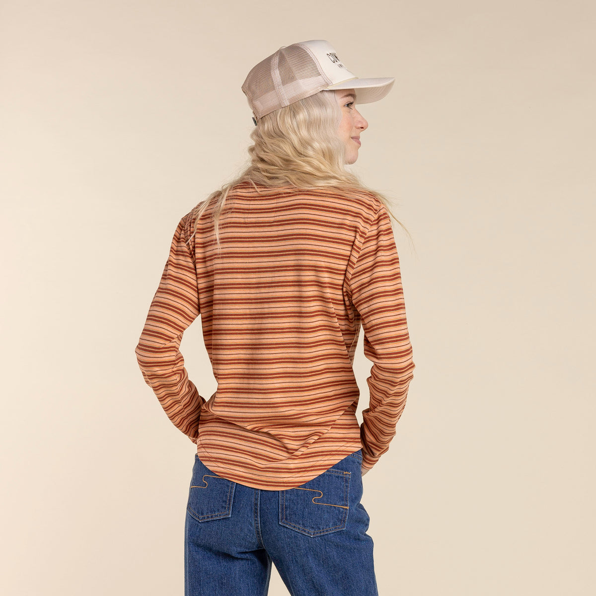 The Maven Henley - Striped Pink
