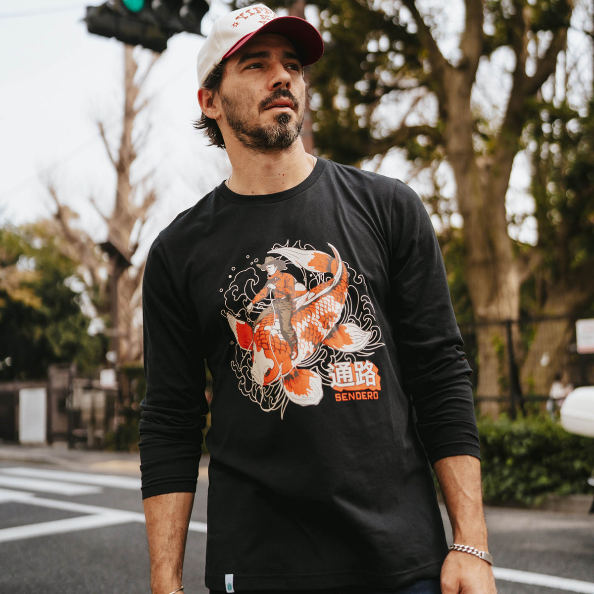 Koi Bronc Long Sleeve T-Shirt - Black
