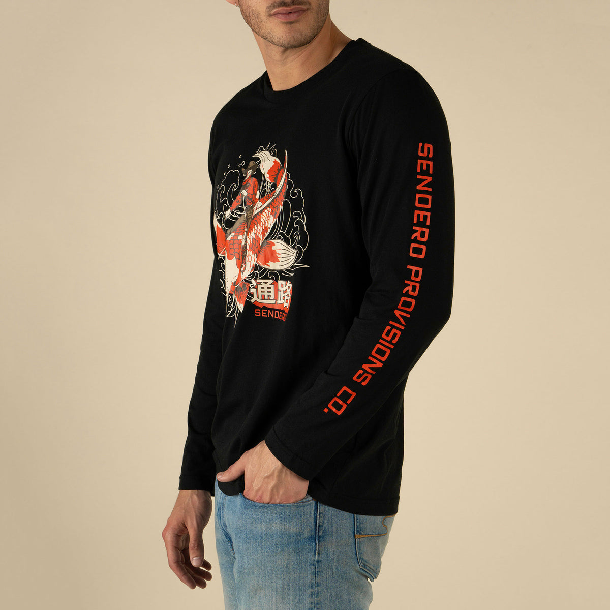 Koi Bronc Long Sleeve T-Shirt - Black