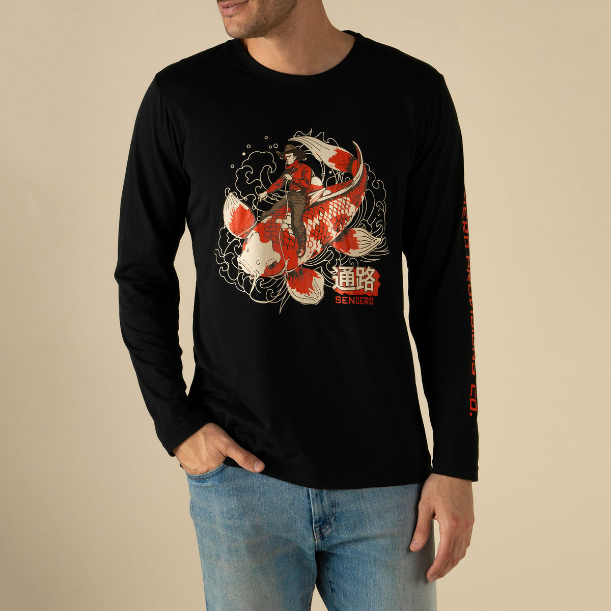 Koi Bronc Long Sleeve T-Shirt - Black