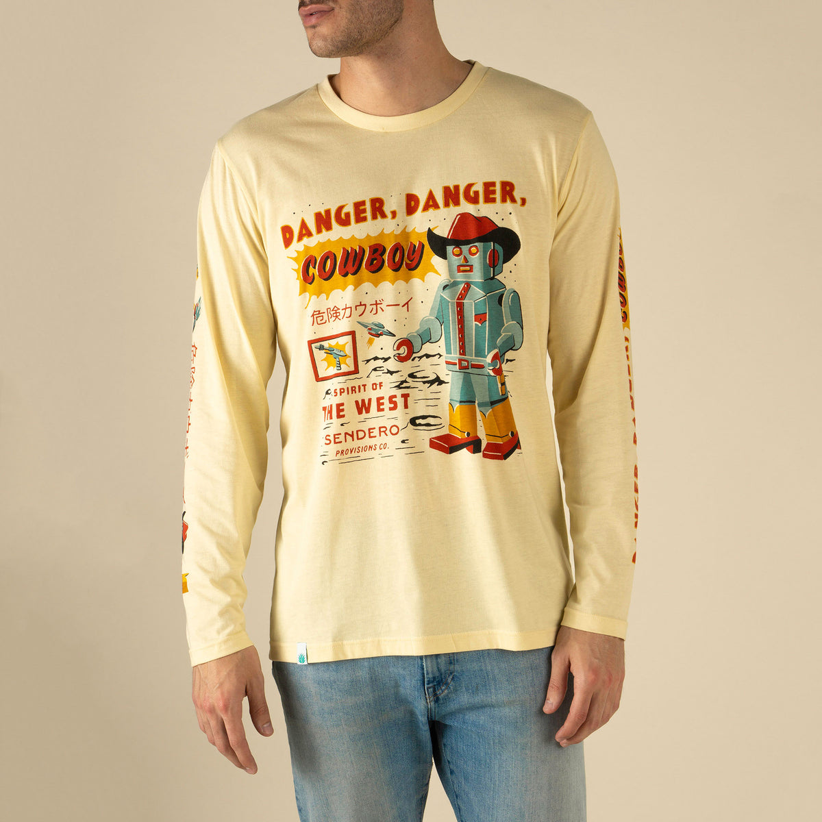 Danger Cowboy Long Sleeve T-Shirt - Cream