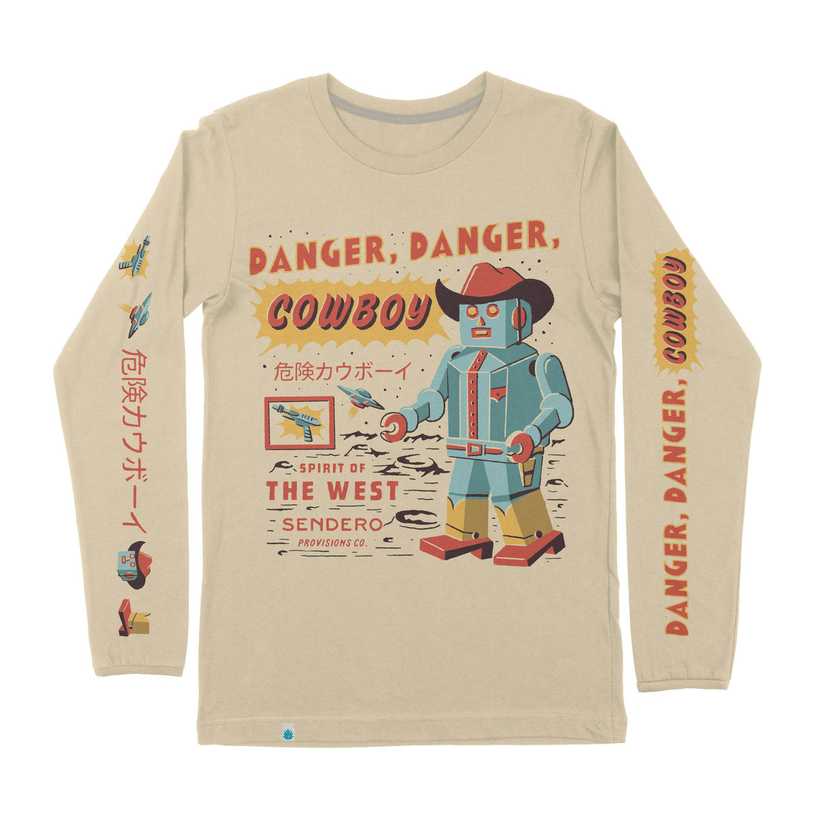 Danger Cowboy Long Sleeve T-Shirt - Cream