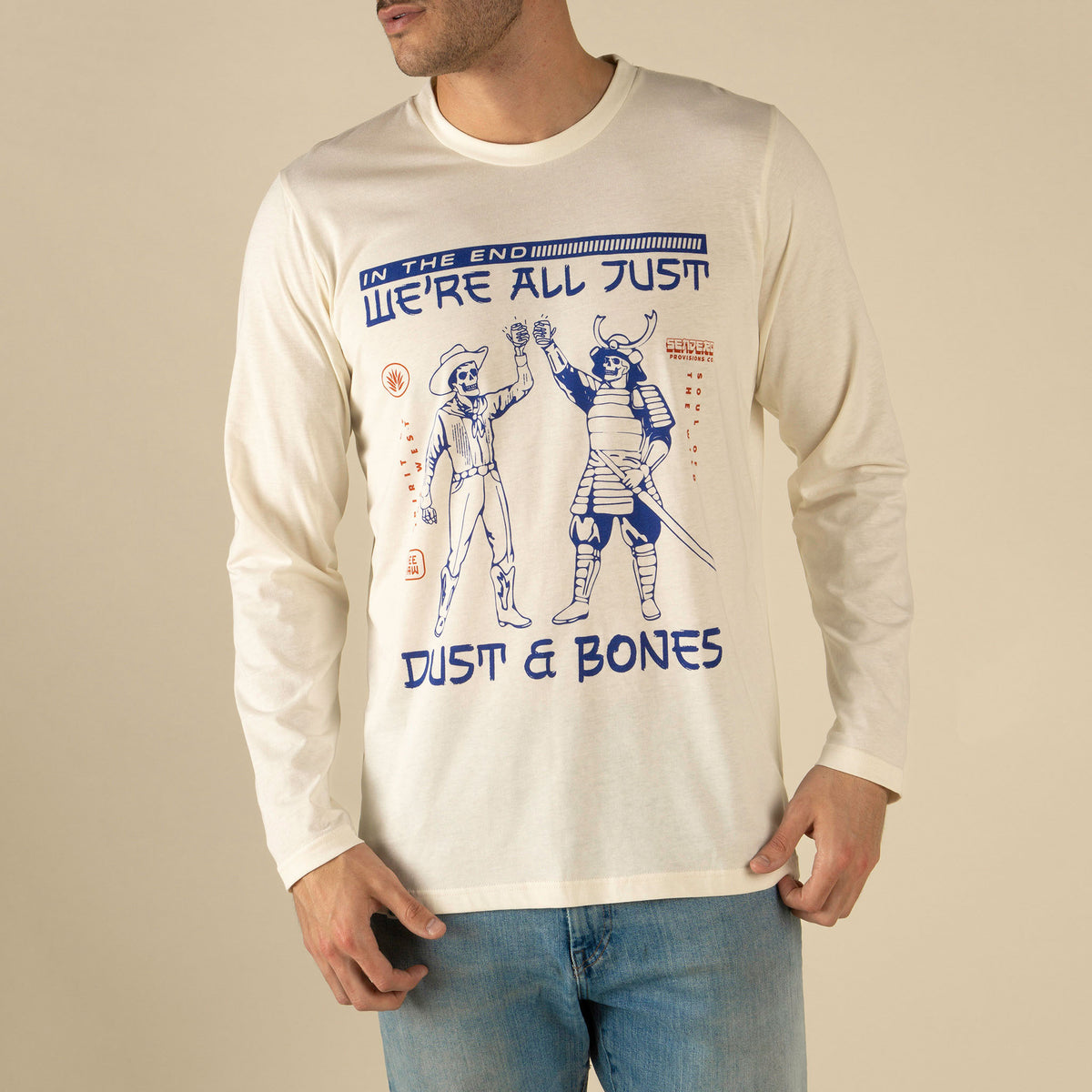 Dust & Bones Long Sleeve T-Shirt - Vintage White