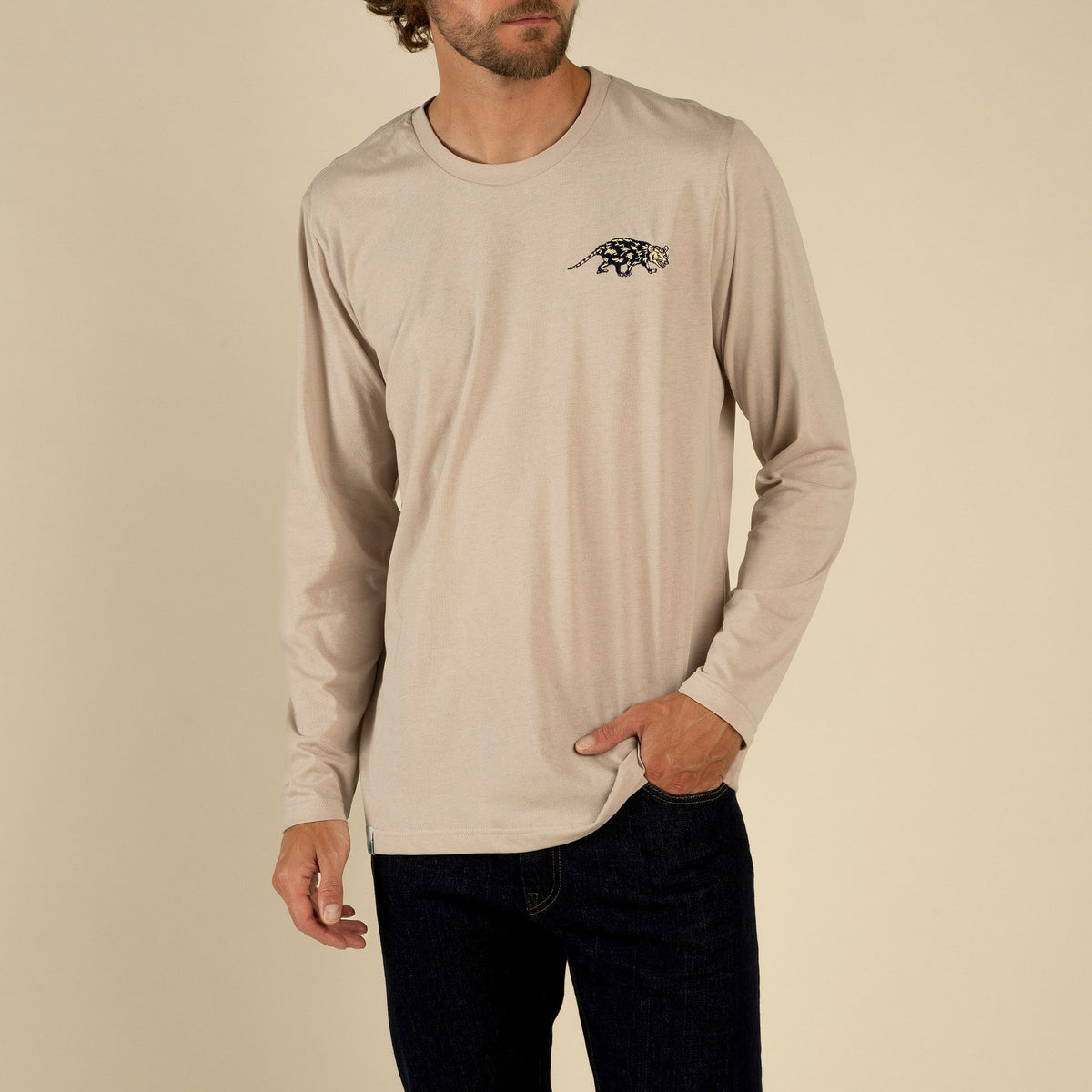 Opossum Long Sleeve T-Shirt - Sand