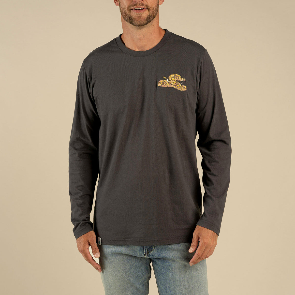 Rattlesnake Long Sleeve T-Shirt - Vintage Black