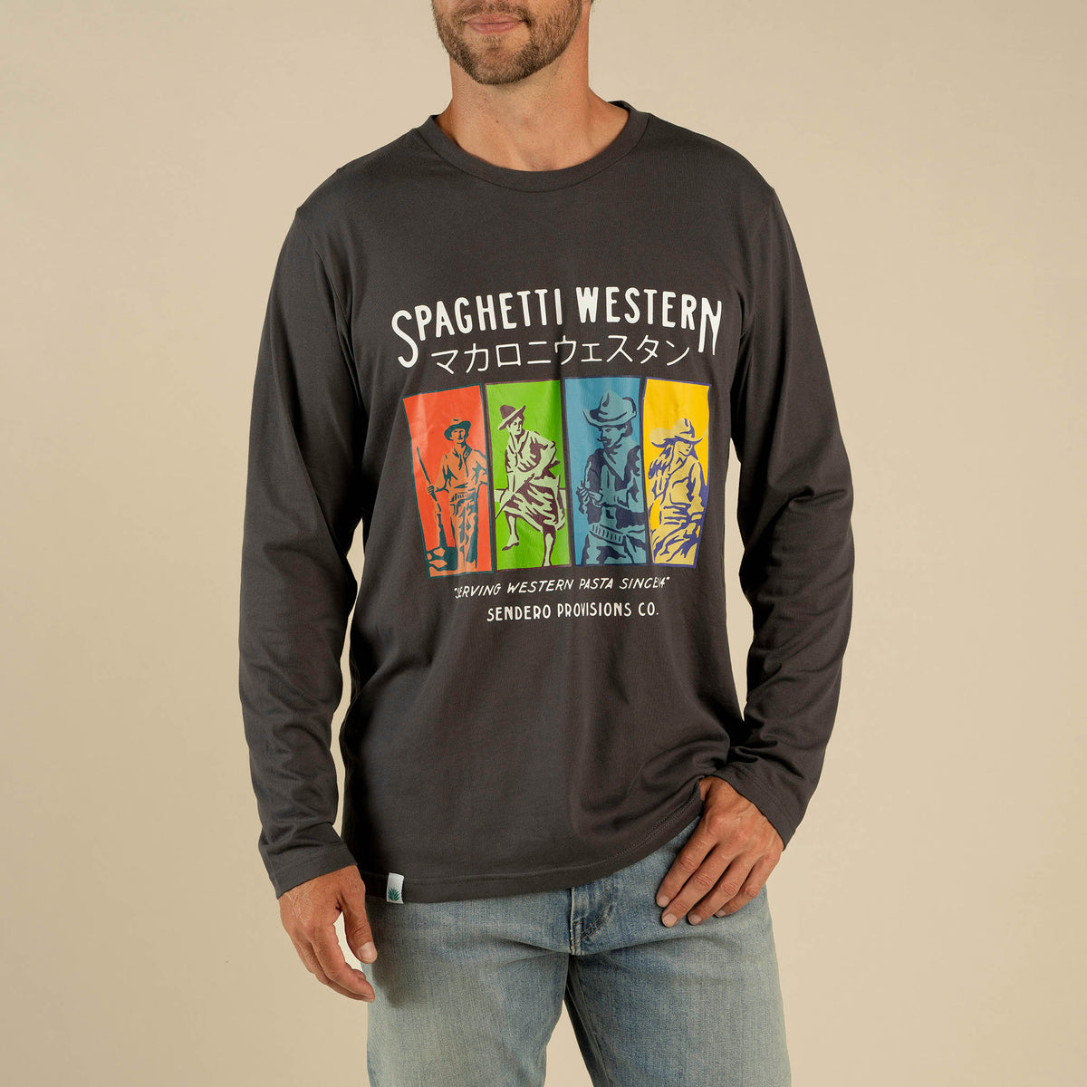 Spaghetti Western Long Sleeve T-Shirt - Vintage Black