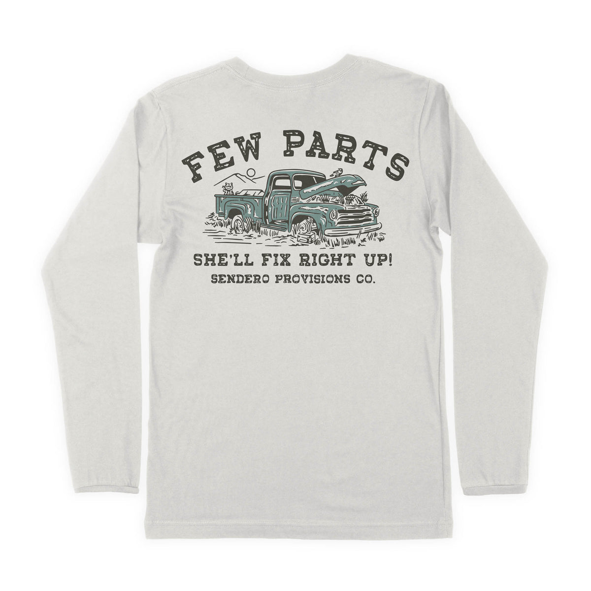 Few Part Long Sleeve T-Shirt - Vintage White