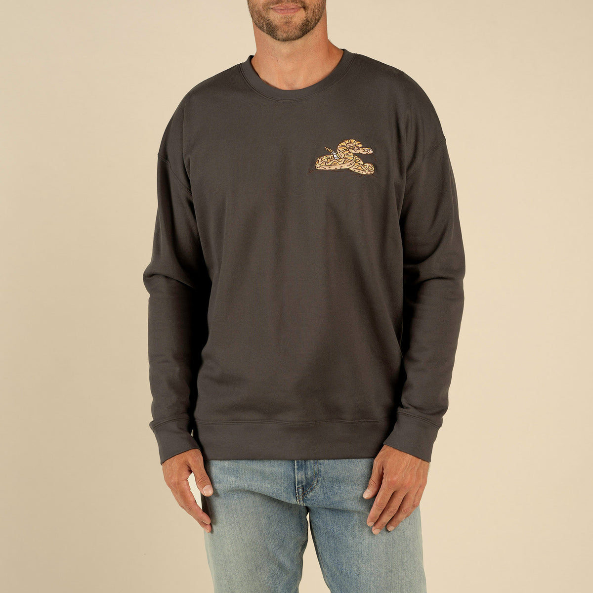 Rattlesnake Sweatshirt - Vintage Black